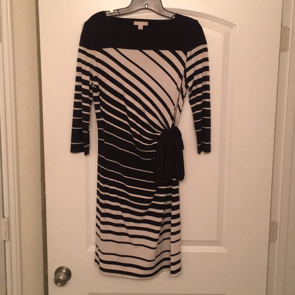 3/4 sleeve striped dress